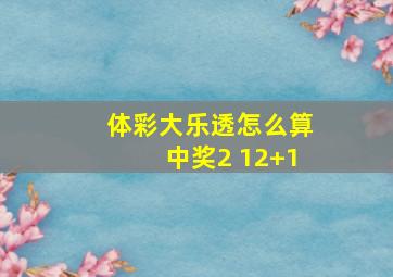 体彩大乐透怎么算中奖2 12+1